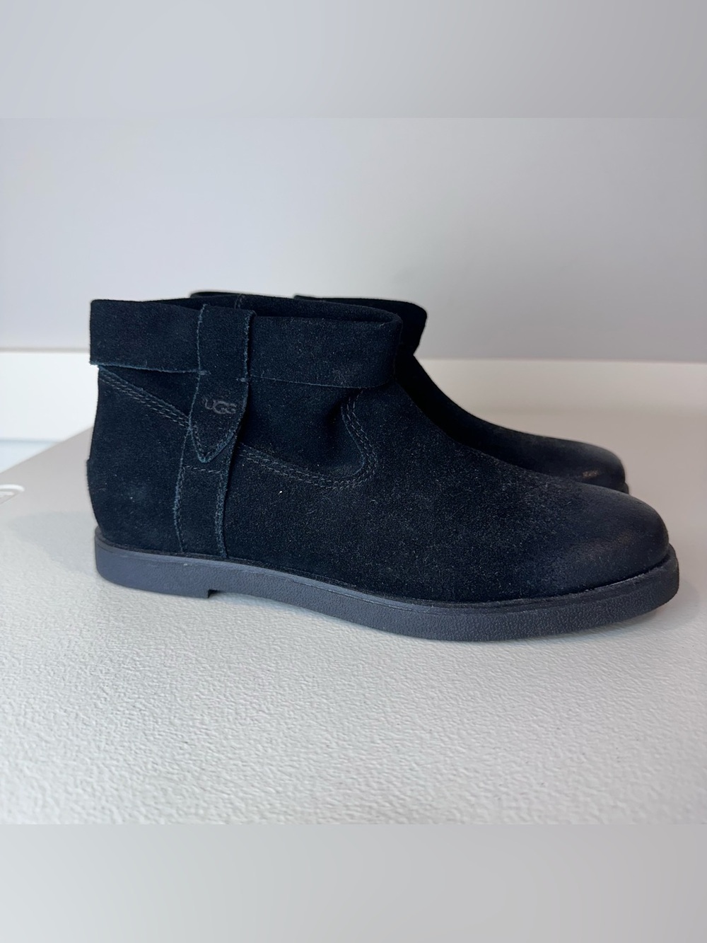 NWOT Ugg Black Suede Casual Preppy Josefina Cuff Winter Boots Booties Size 6